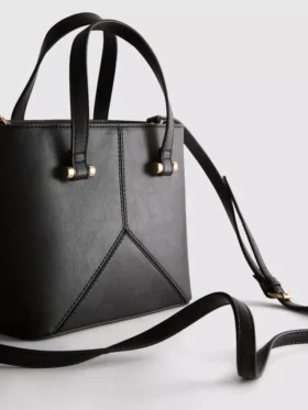 Mini-tote-taske i imiteret læder