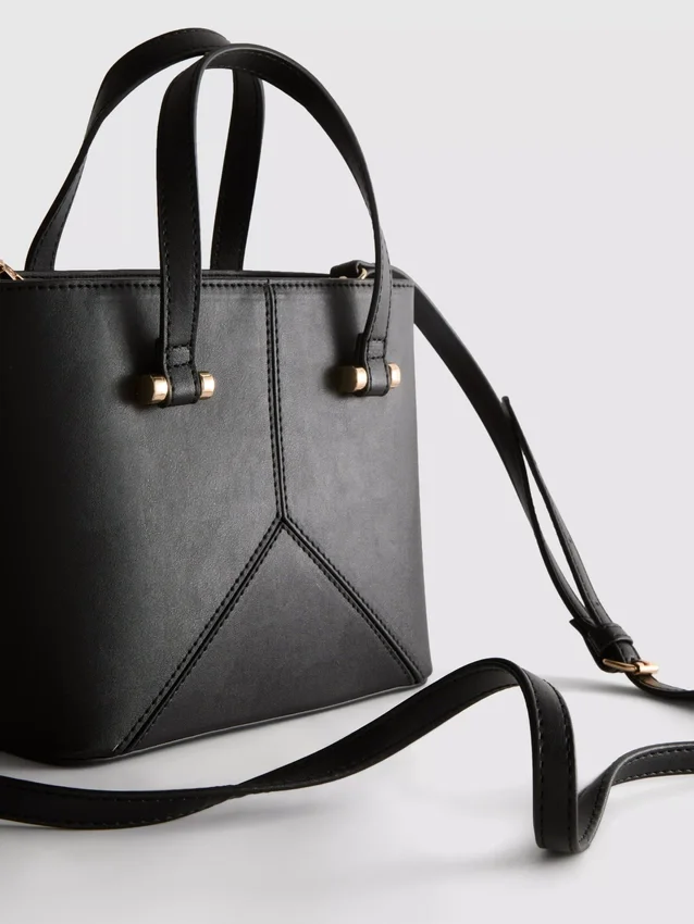 Mini-tote-taske i imiteret læder