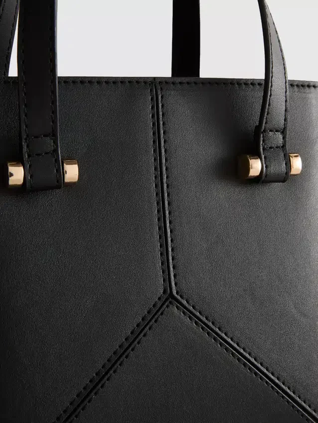 Mini-tote-taske i imiteret læder