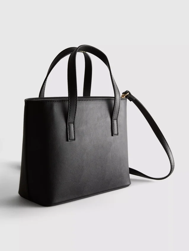 Mini-tote-taske i imiteret læder