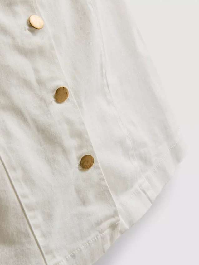 Minikjole i bomuldsdenim med knapper