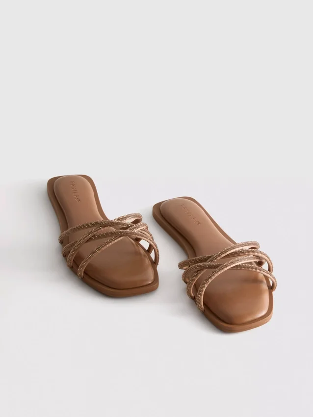 Mule-sandaler i Diamanta-vævning