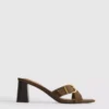 Mule-sandaler med spænde og blokhæl