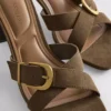 Mule-sandaler med spænde og blokhæl