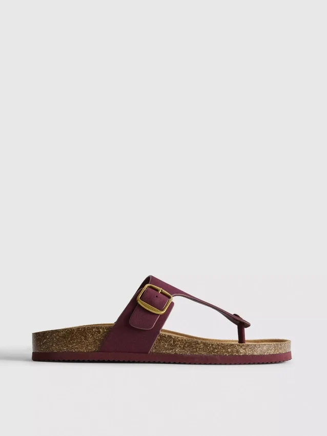 Mule-sandaler med T-bar og spænde