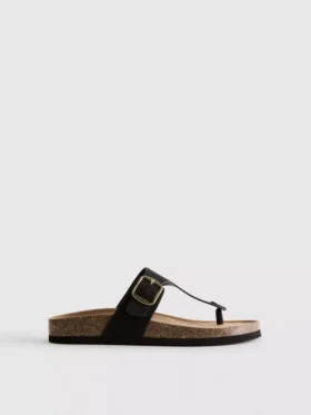 Mule-sandaler med T-bar og spænde
