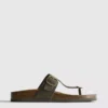 Mule-sandaler med T-bar og spænde