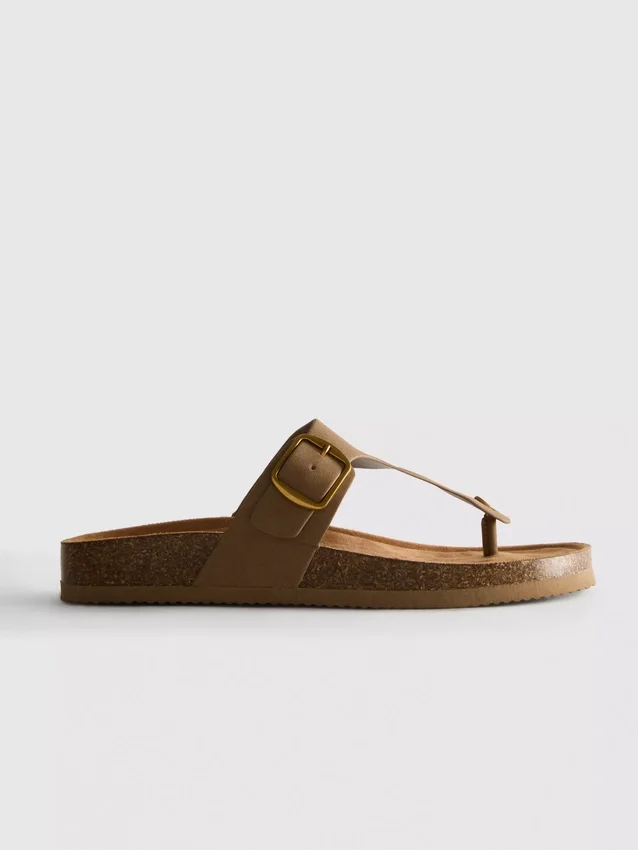 Mule-sandaler med T-bar og spænde