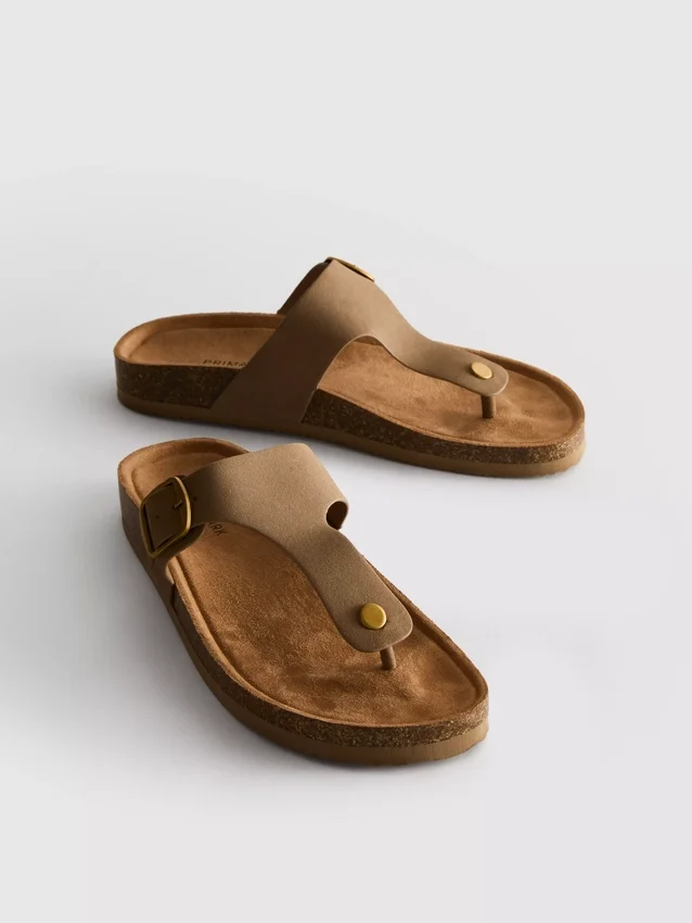 Mule-sandaler med T-bar og spænde