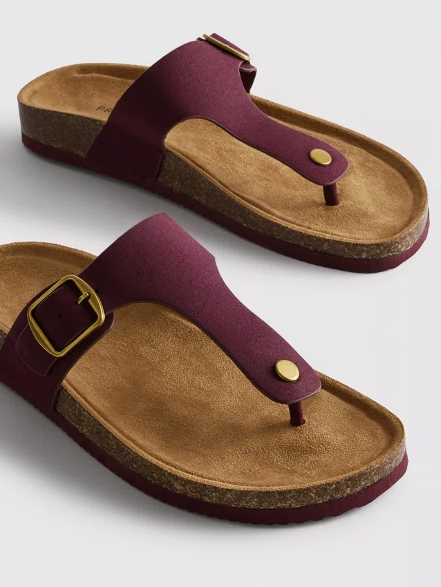Mule-sandaler med T-bar og spænde