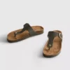 Mule-sandaler med T-bar og spænde