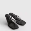 Mule-sandaler med tårem og hæl