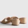 Mules med blokhæl i raffia