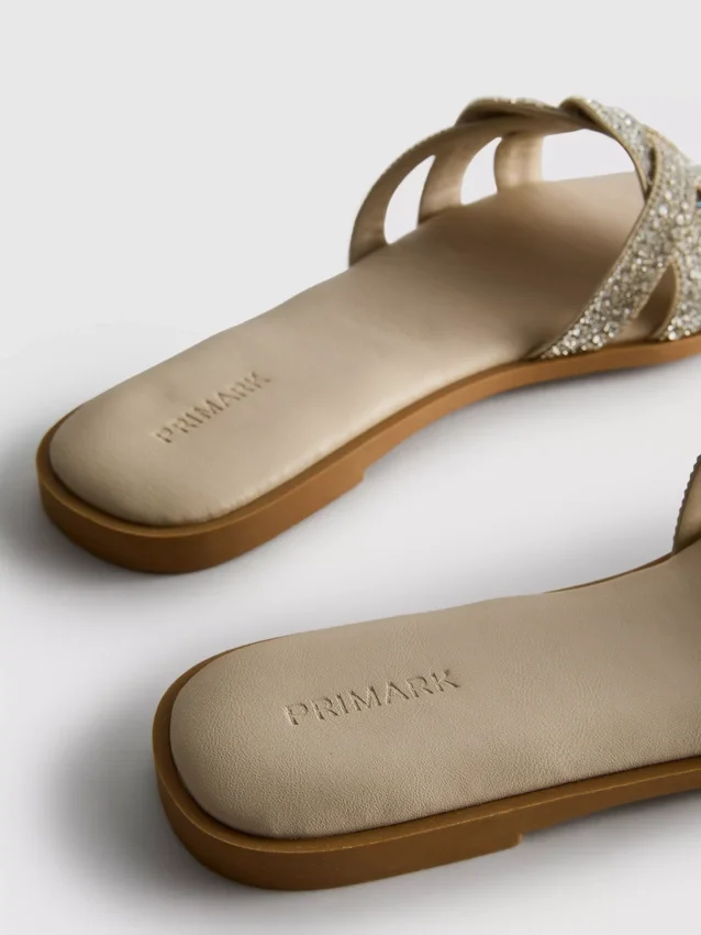 Mulesandaler med rhinestones
