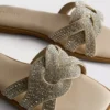 Mulesandaler med rhinestones