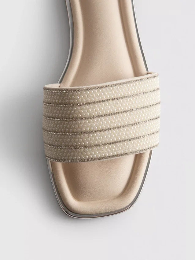 Mulesandaler med rhinsten