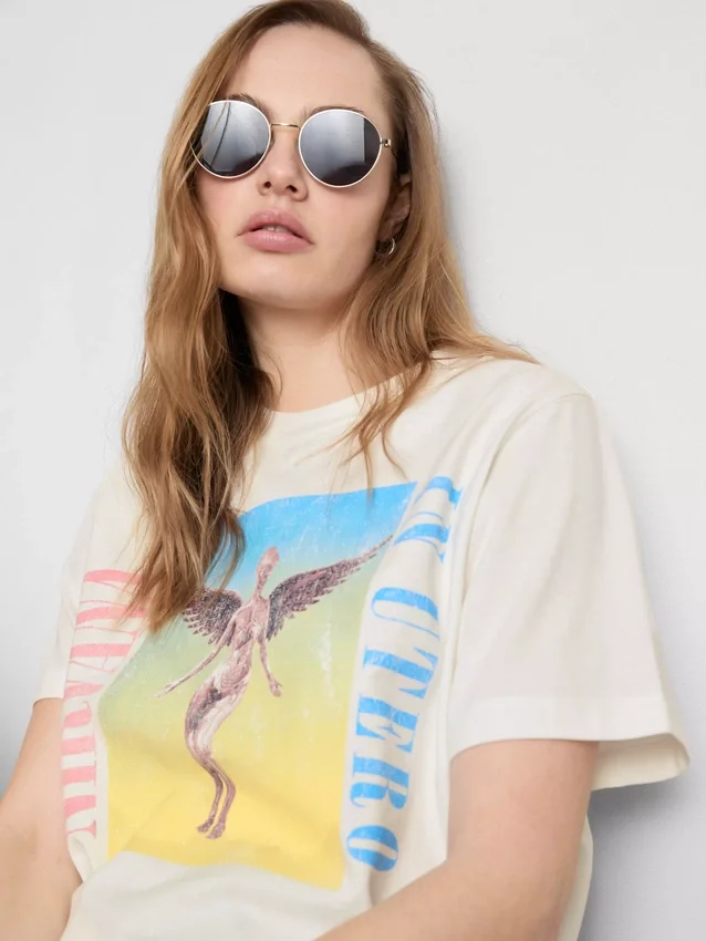 Nirvana bomulds-T-shirt med regnbue-motiv