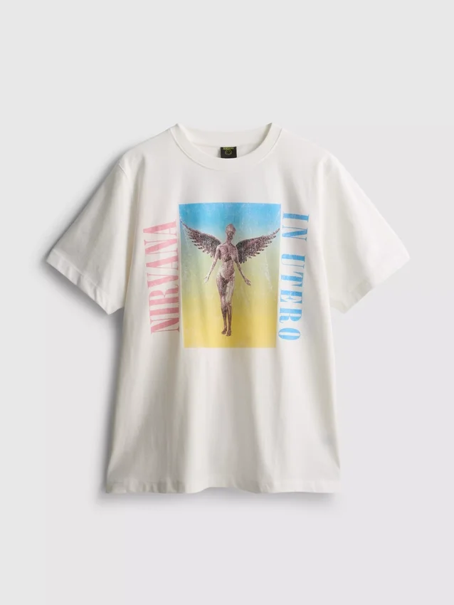 Nirvana bomulds-T-shirt med regnbue-motiv