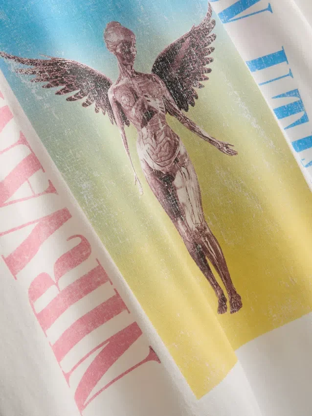 Nirvana bomulds-T-shirt med regnbue-motiv
