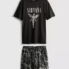 Nirvana kort pyjamassæt