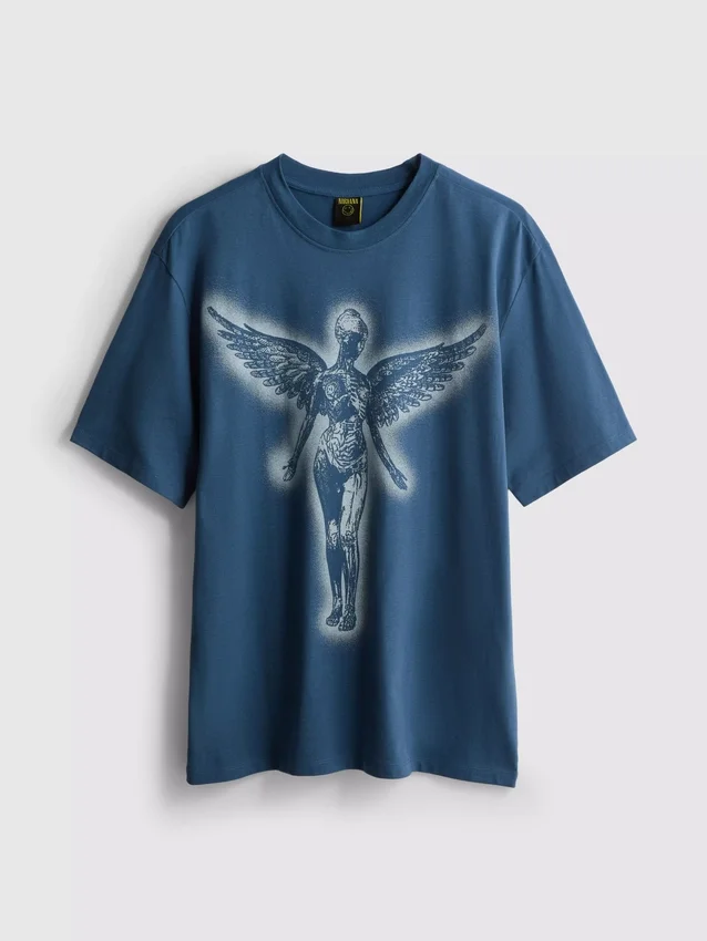 Nirvana-skjorte med engel-motiv