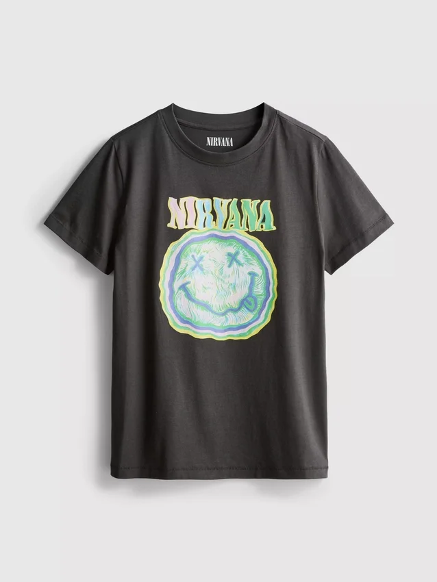 Nirvana-T-shirt i vasket bomuld
