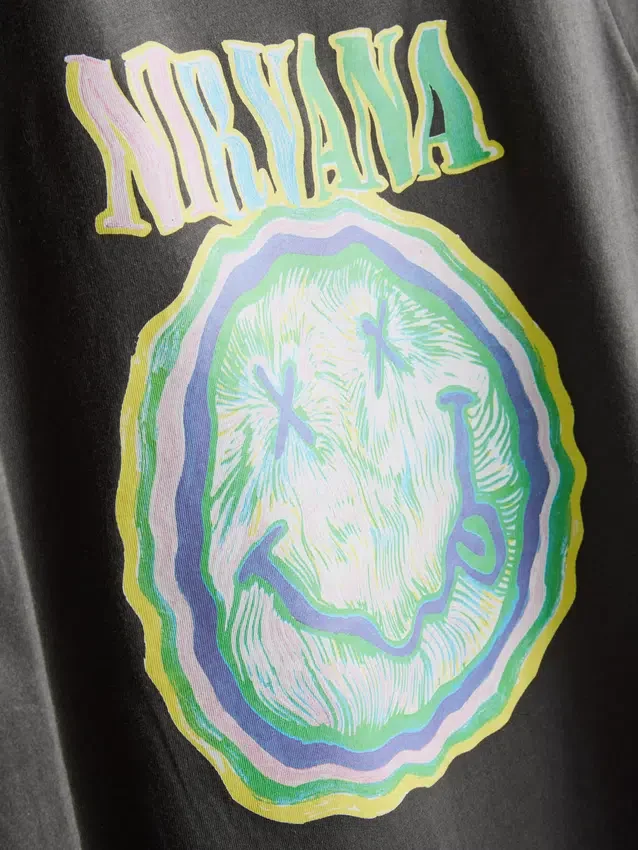 Nirvana-T-shirt i vasket bomuld
