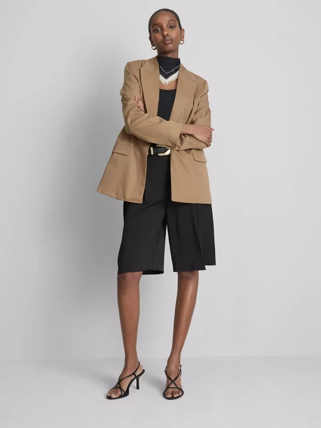 Oversized blazer med enkeltradet knaplukning