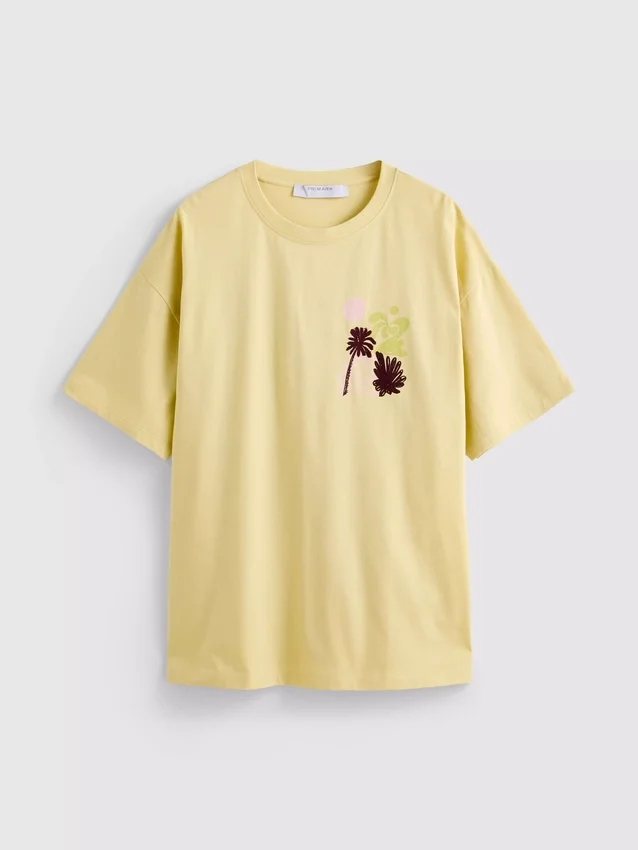 Oversized grafisk boyfriend-T-shirt i bomuld