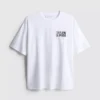 Oversized grafisk boyfriend-T-shirt i bomuld