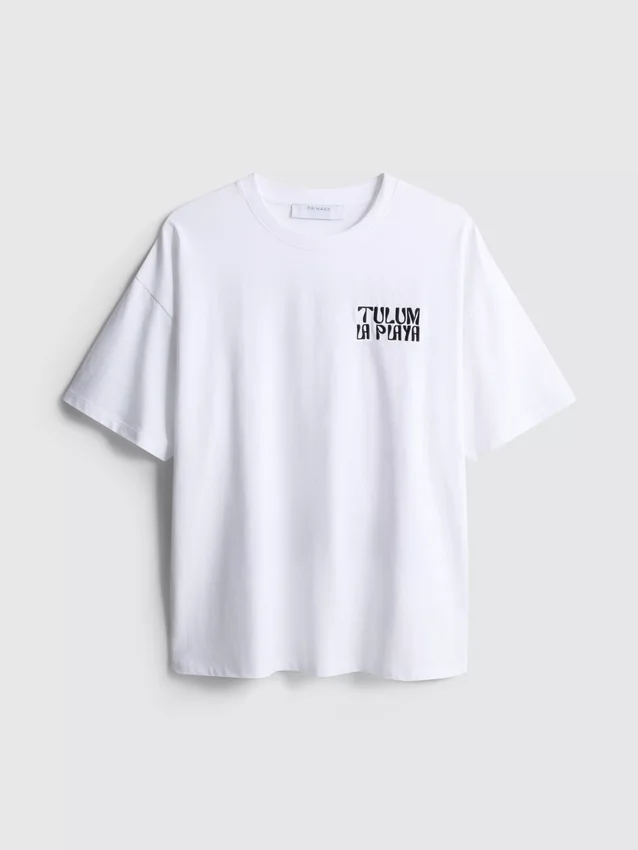 Oversized grafisk boyfriend-T-shirt i bomuld