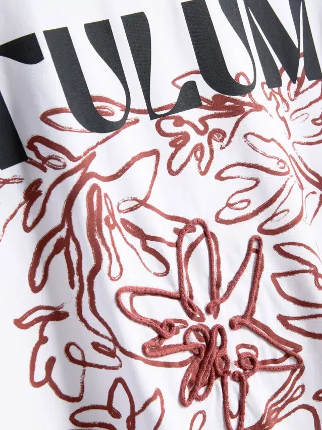 Oversized grafisk boyfriend-T-shirt i bomuld