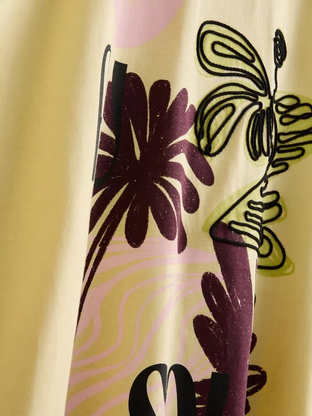 Oversized grafisk boyfriend-T-shirt i bomuld