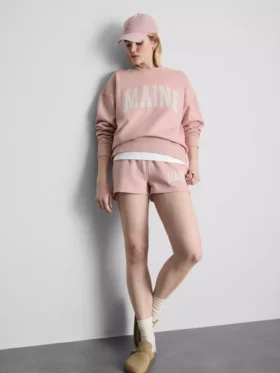 Oversized Maine-sweatshirt med højt bomuldsindhold