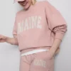 Oversized Maine-sweatshirt med højt bomuldsindhold