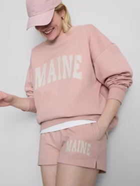 Oversized Maine-sweatshirt med højt bomuldsindhold