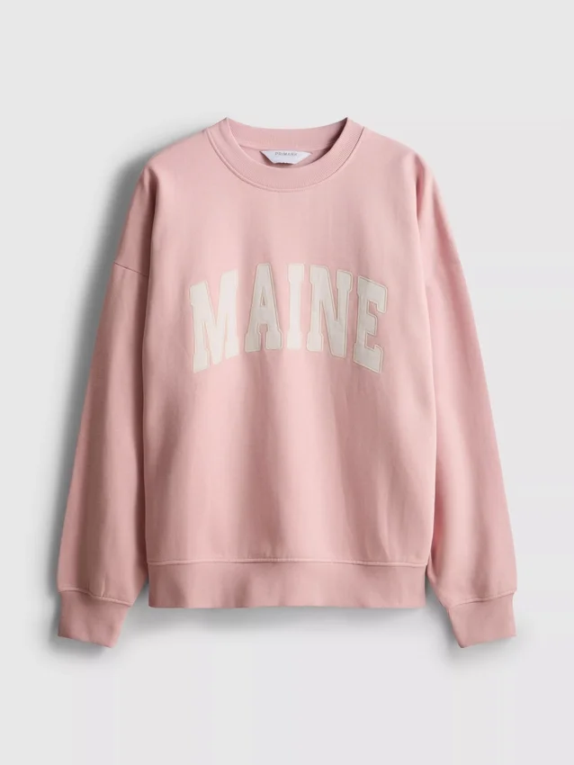 Oversized Maine-sweatshirt med højt bomuldsindhold