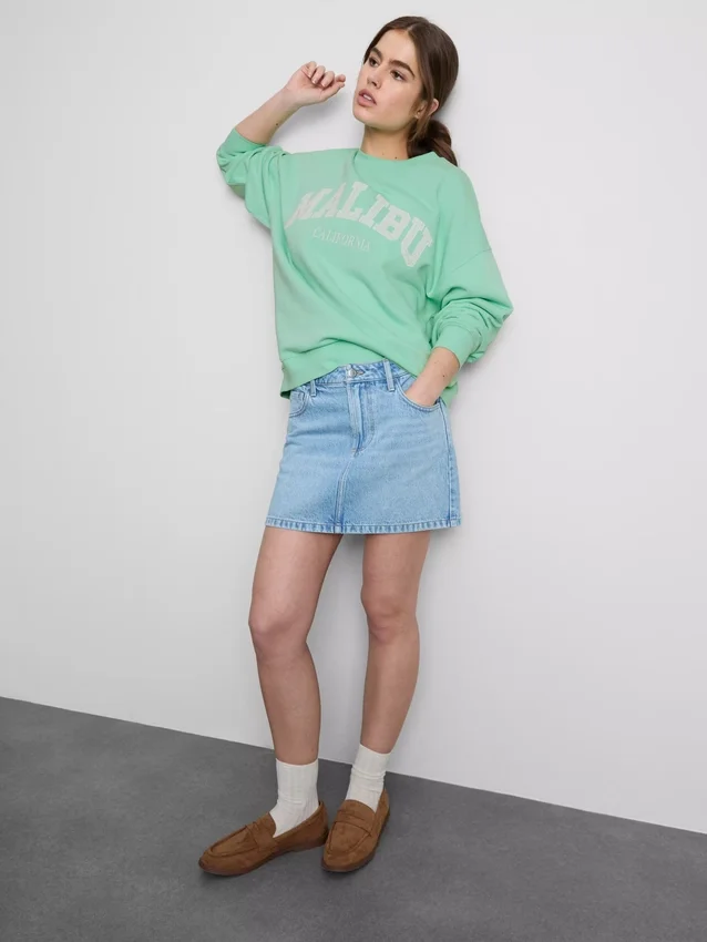 Oversized Malibu-sweatshirt med højt bomuldsindhold