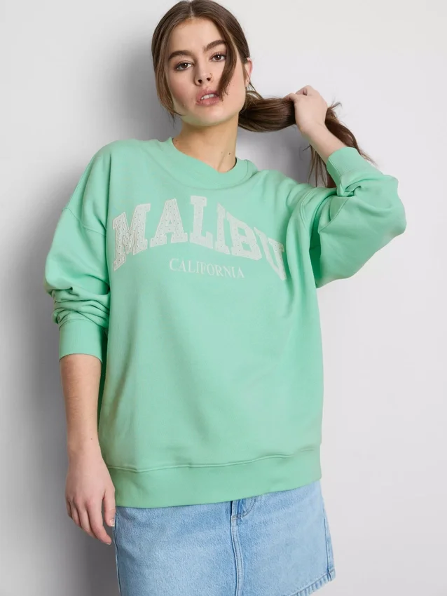 Oversized Malibu-sweatshirt med højt bomuldsindhold