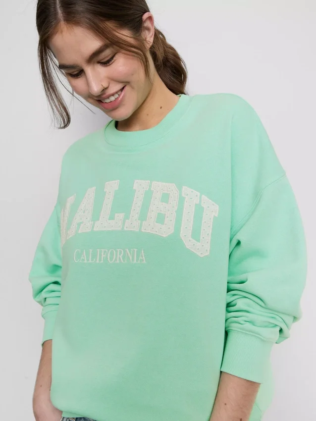 Oversized Malibu-sweatshirt med højt bomuldsindhold
