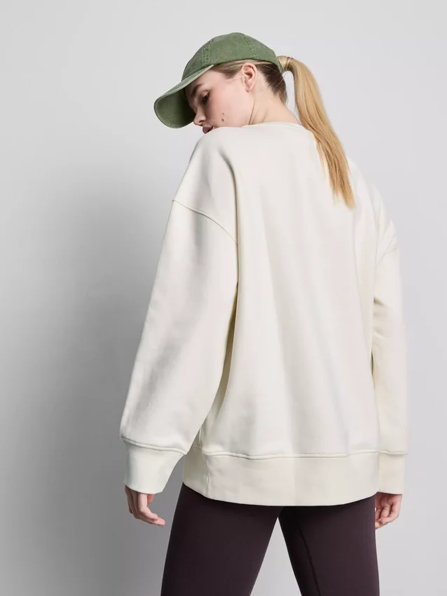 Oversized sweatshirt i bomuldsrig aktivt løbeklub-design