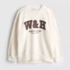 Oversized sweatshirt i bomuldsrig aktivt løbeklub-design