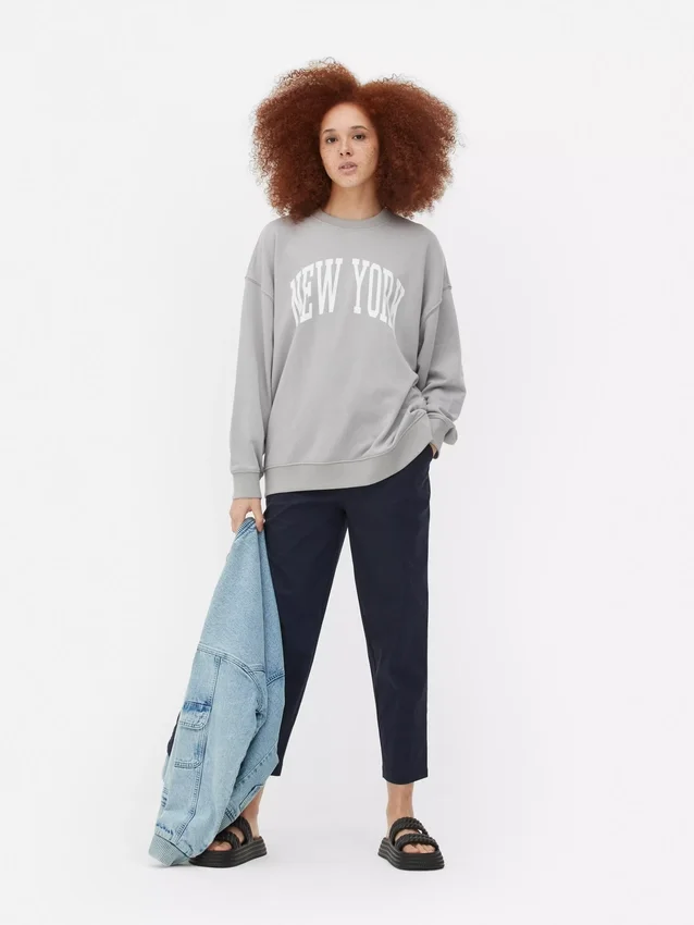 Oversized sweatshirt med grafisk print fra New York