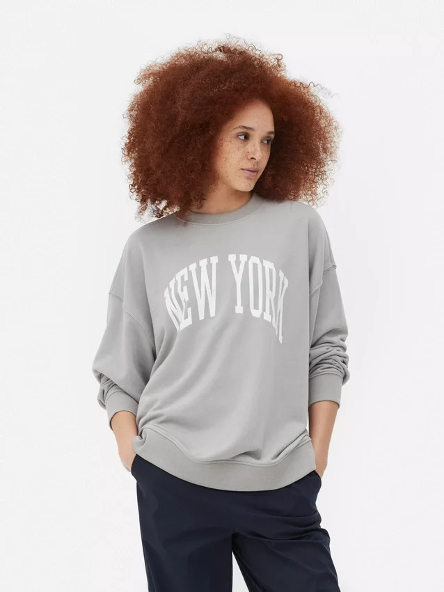 Oversized sweatshirt med grafisk print fra New York