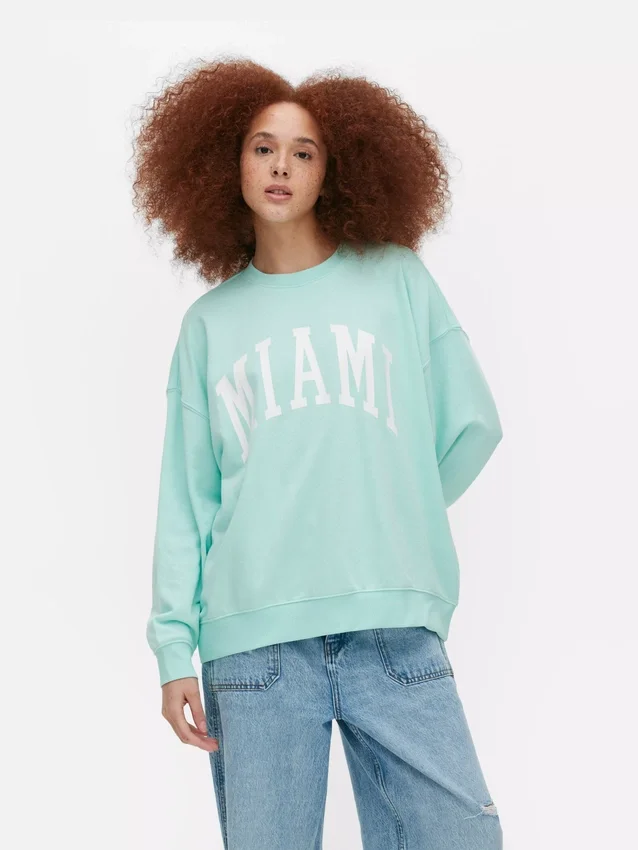 Oversized sweatshirt med »Miami«-skrift