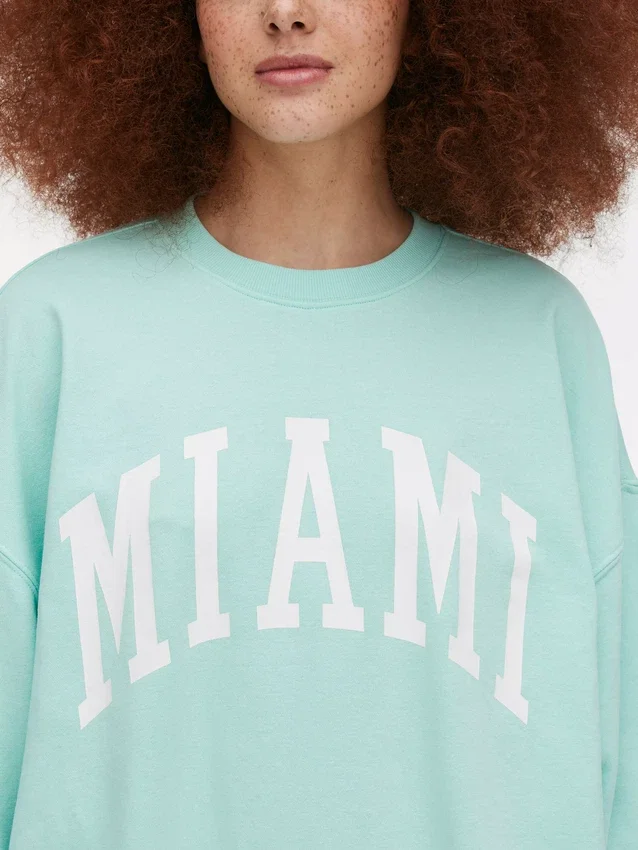 Oversized sweatshirt med »Miami«-skrift