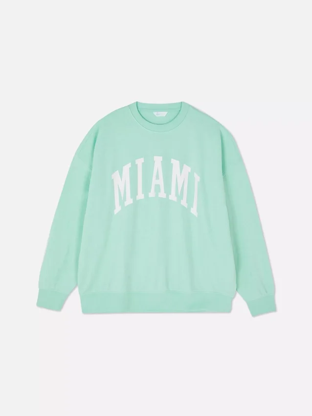 Oversized sweatshirt med »Miami«-skrift