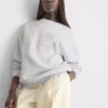 Oversized sweatshirt med små blomsterprint (98)