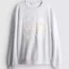Oversized sweatshirt med små blomsterprint (98)