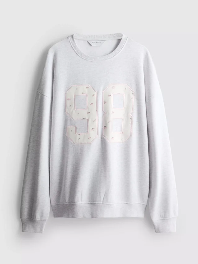 Oversized sweatshirt med små blomsterprint (98)